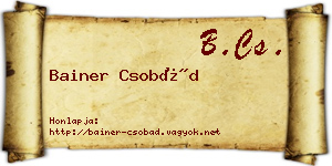Bainer Csobád névjegykártya